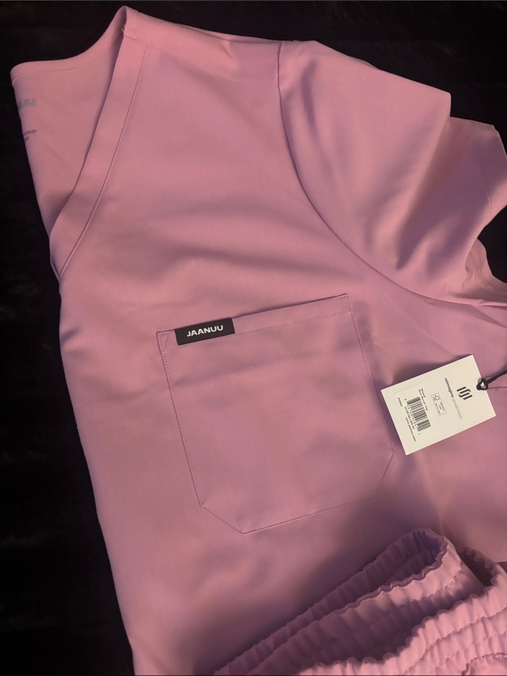 Jaanuu Lilac Medical Scrub Set - Top & Drawstring Pants - Picture 2 of 3